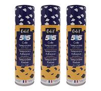 Odif - Colle Temporaire pour Tissu 505 en Spray - Idéale pour le Patchwork, Broderie et Couture - Sans Acide, Certifiée ECO PASSPORT OEKO-TEX - Fabriquée en France, Spray de 250 ml - Lot de 3