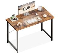 ODK Petit Bureau d'Ordinateur, 100x48 cm, Marron | Bureau compact et polyvalent pour télétravail, études et écriture, idéal pour chambre, salon et petits espaces.Chambre