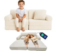 ODOL-PLUSZ® Canapé de jeu, Canapé pour enfants en mousse - briques Canapé pour enfants avec matelas pliable | Coin câlin, coin lecture, lit d'appoint | Canapé pour chambre d'enfant avec accoudoirs, do
