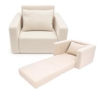 Odolplusz Fauteuil pliable pour enfant - Mini fauteuil pour enfant - Fauteuil douillet - Meubles pour chambre d'enfant - Beige (Teddy Beige)