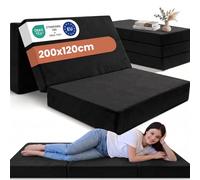 Odolplusz Matelas pliant pour voyage et invités, noir, 120 x 200 x 10 cm