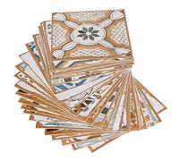 Odorkle Autocollant Mural Bricolage Autocollant de Carrelage Auto-adhésif en PVC 24 Pièces 15 X 15 Cm Mural à Motifs Colorés Rétro pour Cuisine Salle de Bain Dosseret Chambre Décor