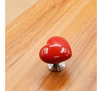 Odorkle Bouton d'Armoire en Céramique en Forme de Cœur, Base en Alliage de Zinc, Poignée de Tiroir à Trou Unique, 38 Mm 50 Mm, Style Européen pour Armoire, Armoire, Tiroir, Meubles (Petite)