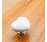 Odorkle Bouton d'Armoire en Céramique en Forme de Cœur, Base en Alliage de Zinc, Poignée de Tiroir à Trou Unique, 38 Mm 50 Mm, Style Européen pour Armoire, Armoire, Tiroir, Meubles (Grande)