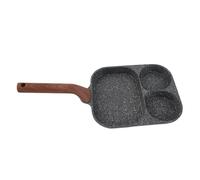Odorkle Divided Egg Frying Pan, Aluminum Non Stick 3 Section Omelette Pan | Poêle à œufs divisée, poêle à omelette antiadhésive en aluminium à 3 sections avec fond plat et poignée résistante à la