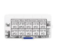 Odorkle Kit de Condensateur électrolytique en Aluminium SMD, 165 Pièces, | Montage en Surface pour Réparation de Carte Mère PC, Plage de -55 °C à 105 °C, Tolérance +/-20 %, étui de Rangement organisé