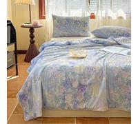 Odot Couette 150x200 180x200 200x230 Ete Legere, Imprimée Couette Couette Réversible sans Housse pour 1/2 Personnes Douce et Confortable Lavable Edredon Couverture - Art Floral (Rose,200x230cm)