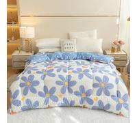 Odot Couette Hiver Très Chaude et Epaisse 150x200 180x220 200x230, Couette d'hiver sans Housse Lavable - Douce Confortable Respirante Couverture Quilting d'Réversible (8238 Fleur Bleue,200x230cm)
