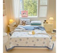Odot Couette Réversible Ete Legere et Fine, 3,5 Tog Couette sans Housse Lavable - Douce et Confortable, Légère et Respirante Couverture Quilting d'Été (Fleurs Bleues,200 * 230cm)