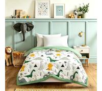 Odot Couette sans Housse Lavable Enfant Été pour Garçons et Filles, Couette Imprimée sans Housse Légère Respirante Douce Couverture Rafraichissante d'Été pour 4 Saisons (Dinosaure,120x150cm)