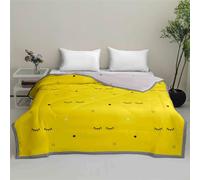 Odot Moderne Couette Ete Legere et Fine Réversible Couette sans Housse Lavable Enfant Jeté de Lit - Douce et Confortable, Légère et Respirante Couverture Couette 2 Personnes (Jaune,135x200cm)