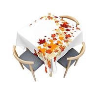 Odot Nappe Carrée Anti Tache, Impression 3D de Feuille d'Érable Imperméable Anti Taches Lavable Rectangulaire Nappe pour Intérieur Cuisine Extérieur Jardin Decoration (140x140cm,Automne 6)