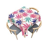 Odot Nappe Carrée Anti Tache, Impression 3D de Feuille d'Érable Imperméable Anti Taches Lavable Rectangulaire Nappe pour Intérieur Cuisine Extérieur Jardin Decoration (100x100cm,Automne 7)