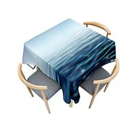Odot Nappe Carrée Anti Tache, Impression d'eau de Mer 3D Imperméable Anti Taches Lavable Rectangulaire Nappe pour Fête Decoration Ménage Jardin Picnic (Brouillard Blanc,180x180cm)