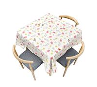 Odot Nappe Carrée Anti Tache, Impression Florale 3D Imperméable Anti Taches Lavable Rectangulaire Nappe pour Fête Decoration Ménage Table Basse Jardin Picnic (Petit Champignon,100x100cm)