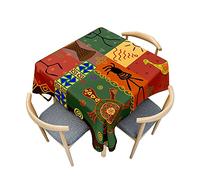 Odot Nappe Carrée Anti Tache, Motif d'art Tribal 3D Imperméable Anti Taches Lavable Rectangulaire Nappe pour Fête Decoration Ménage Jardin Picnic (100x100cm,Nation birmane)
