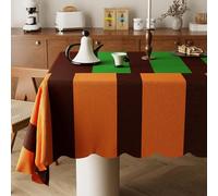 Odot Nappe Carrée Anti Tache,Nappe Couleurs Contrastées Coton et Lin Imperméable Anti Taches Lavable Rectangulaire pour Fête Decoration Ménage Table Basse Jardin Picnic (Chêne,80x120cm)
