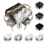 Odot Nappe Carrée Anti Tache, Nappe en Marbre Noir et Blanc 3D Imperméable Anti Taches Lavable Rectangulaire Nappe pour Fête Decoration Ménage Table Basse Jardin Picnic (Poussière d'or,90x90cm)