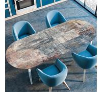 Odot Nappe de Table Ovale en Anti Tache Intérieur Extérieur 3D Nappe Ovale avec Bord Élastique Imperméable Couverture de Table pour Maison Cuisine Jardin, Moderne Style (107x173cm,Graffiti)