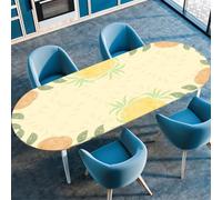 Odot Nappe de Table Ovale en Anti Tache Intérieur Extérieur Nappe Ovale avec Bord Élastique Imperméable Couverture de Table pour Maison Cuisine Jardin, 3D Imprimé Floral (Rose,132x178cm)