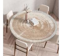 Odot Nappe de Table Ronde en Anti Tache Intérieur Extérieur 3D Imprimé Couverture de Table avec Bord Élastique Nappes Rondes Lavable pour Décoration Cuisine Jardin Maison (70cm,Conseil)
