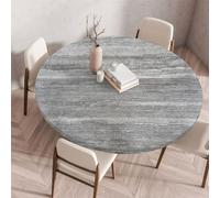 Odot Nappe de Table Ronde en Anti Tache Intérieur Modèle de Planche de Bois Couverture de Table avec Bord Élastique Nappes Rondes Lavable pour Cuisine Jardin Décoration (80cm,I)