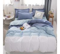 Odot Parures de Lit Adulte 4 Pieces, Housse de Couette, Drap de Lit et 2 Taie d'oreiller Microfibre Polyester Doux Respirant Enfant Filles 1/2 Personnes 220x240 (150 * 200cm,Bleu Simple)