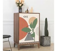 Odot Rideau Cuisine Anti-Poussière Nordique,Rideaux Courts sans Perçage Rideau Fenetre Petit Occultant Pampilles,Voilages Intérieurs pour Armoire de Cuisine,sous l'Évier (Feuilles Vertes 1,90x90cm)