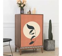 Odot Rideau Cuisine Anti-Poussière Nordique,Rideaux Courts sans Perçage Rideau Fenetre Petit Occultant Pampilles,Voilages Intérieurs pour Armoire de Cuisine,sous l'Évier (Plantes,60x70cm)
