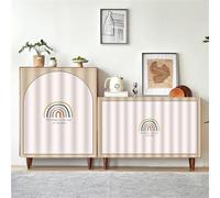 Odot Rideau Cuisine Anti-Poussière Nordique Simple, Rideaux Courts sans Perçage Rideau Fenetre Petit Occultant, Voilages Intérieurs pour Armoire de Cuisine, sous l'Évier (Arc-en-Ciel,50x70cm)