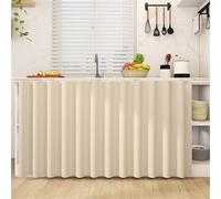 Odot Rideau Cuisine Anti-Poussière, Rideaux Courts sans Perçage Rideau Fenetre Petit Occultant, Voilages Intérieurs Lavable pour Armoire de Cuisine, sous l'Évier (Beige,120x80cm)