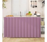 Odot Rideau Cuisine Court Anti-Poussière Avancée, Auto-adhésif Rideaux Couleur Unie Courts sans Perçage Rideau Fenetre Petit Occultant, pour Armoire, Cuisine, sous Évier (Violet1,100x70cm)