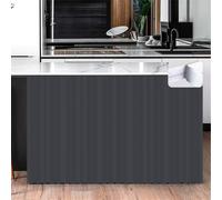 Odot Rideau de Cuisine Court Couleur Unie Anti-Poussière sans Perçage Auto-adhésif Rideau Petit Fenêtre Rideaux Occultant pour Armoire, sous l'Évier (Gris Foncé,B 60 x H 90 cm)