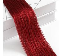 Odot Rideau de Fil pour Porte Fenêtre 2 Pièces Simple, Rideaux en Corde Franges Rideaux, Rideau Anti Mouches Cloison de Séparation pour Décoration Maison Café Restaurant (Rouge Rétro,100x200cm)