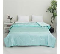 Odot Satin Couette 150x200 200x200 220x240 Ete Legere, Couleur Unie Couette Couette Réversible sans Housse pour 1/2 Personnes Douce et Confortable Lavable Edredon Couverture (Bleu,220x240cm)