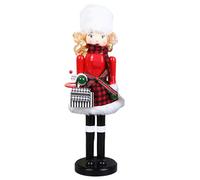 Odoukey Décor de Casse-Noisette de noël en Bois, Figurine Casse-Noisette Dame magasinage 16 Pouces avec Sac à Main, pour étagère et Affichage Table