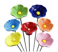 Odoukey Fleurs en céramique 7 pièces 7 Couleurs, Station d'arrosage pour Abeilles à feu élevé pour Jardin
