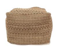 Odoukey Housse de Pouf carrée 43, 2 x 43, 2 x 33 cm - Pouf Ethnique carré en Coton et Lin - Amovible - Repose-Pieds - capacité pour Chambre à Coucher, Salon - Noyau Non Inclus