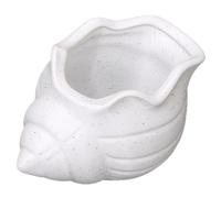 Odoukey Jardinière Peu Profonde avec Trous de Drainage, Pot de Plantes Peu Profond en Coquillage, Blanc
