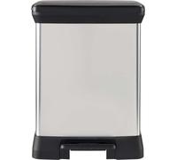 Curver Poubelle à pédale DECO BIN DUO 18L+10L - 29 x 39 x 50,5 cm - argenté/noir - 02165-582