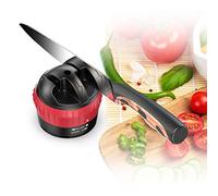 OEBUAFI Aiguiseur de Couteaux à Ventouse, Aiguisoir à 2 étages en Acier Tungstène et Céramique, avec Base à Fixation pour Utilisation Facile à une Main, pour Couteaux de Cuisine Chef (Couleur