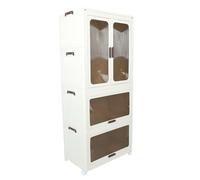 OEBUAFI Armoire de Rangement Pliable avec Roues, Organiseur de Placard | Assemblage sans Outil, Pliable pour économiser de L’espace, Matériau PP Durable, Utilisable comme Organiseur de Jouets,