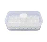 OEBUAFI Bac à Glaçons en Silicone avec Démoulage par Bouton Poussoir et | Matériau en Silicone et Plastique, Convient aux Congélateurs Standard, Comprend une Boîte de Rangement et un Couvercle,