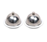 OEBUAFI Beurrier en Céramique avec Couvercle en Inox pour Servir les | Bol en Céramique Blanche, Couvercle en Dôme Antirouille, Base Allant au -ondes, Rangement Empilable