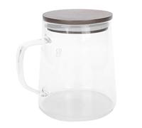 OEBUAFI Bouilloire à café, Carafe en Verre avec Poignée Isolée Résistante à la Chaleur, pour thé, Lait, Jus, Verre Borosilicate, Bouche Large (500ML)