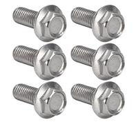 OEBUAFI Boulons à Tête Hexagonale à Bride M10 en Acier Inoxydable A2, 20 Pièces, avec Joint, Idéaux pour une Utilisation à la Maison et au Garage (M10*25)