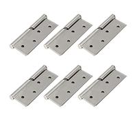 OEBUAFI Charnière à Paumelle 6 Pack pour Portes de Placard, Quincaillerie | Design à Bord Lisse évite les Blessures, Taille en Acier 10 X 4,3 Cm, Joint Hydraulique Solide, Installation Facile pour