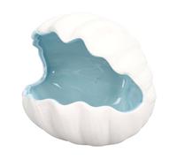 OEBUAFI Coupelle à Bijoux Coquillage en Céramique, Grand Plateau (BLUE) | Extérieur Mat avec Glaçure Intérieure Irisée, étanche, 5,51 × 5,51 × 5,12 Po, Convient pour L’organisation de Bureau, la