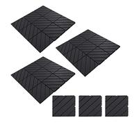 OEBUAFI Dalles Extérieures en Plastique, Design imbriqué 300x300mm (Gris | Léger, bonne portance, facile à nettoyer, adapté aux terrasses, jardins