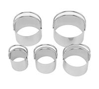 OEBUAFI Emporte-Pièces Rond Inox 5 Pièces, Découpoirs à Biscuits avec Poignée Amovible, Prise Confortable pour Découpage de Pâte